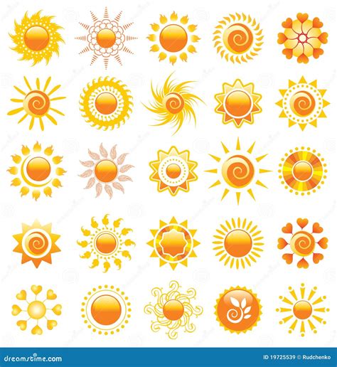 Sun design elements stock vector. Image of natural, curl - 19725539