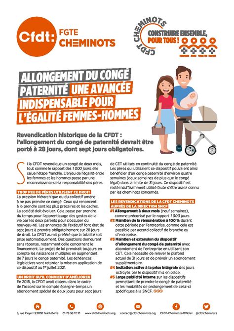 Allongement Du Cong Paternit Cfdt Cheminots