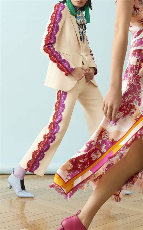Emilio Pucci Lace Stripe Blazer Preorder On Moda Operandi