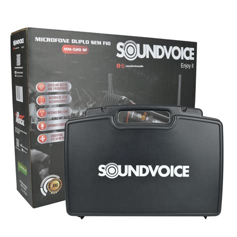 Microfone Sem Fio Soundvoice Mm Sf Duplo Uhf