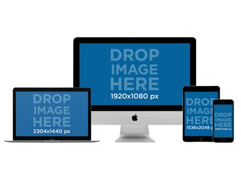 Placeit Imac Macbook Pro Ipad Mini And Iphone Mockup Over A Png