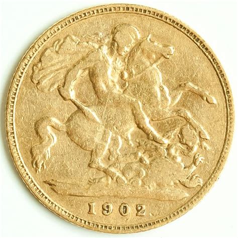 A 1902 KING EDWARD VII GOLD HALF SOVEREIGN