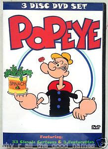 [005] Max Fleischer Classic POPEYE Cartoons 3 DVD Disc Set 36 Episodes ...