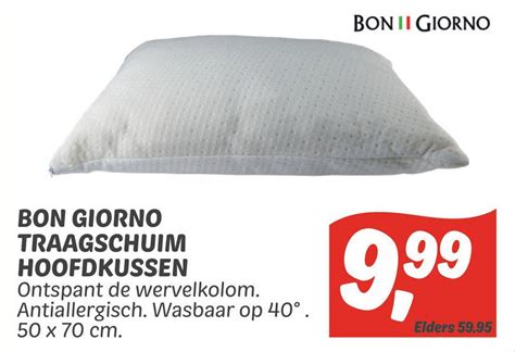 Bon Giorno Traagschuim Hoofdkussen Aanbieding Bij Dekamarkt