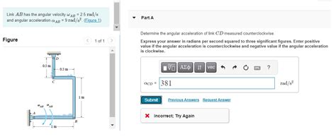Solved Link Ab Has The Angular Velocity ωab25rads And