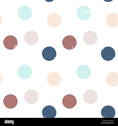 Multicolored Hand Drawn Polka Dots Seamless Pattern Neutral Colors Vector Illustration Flat