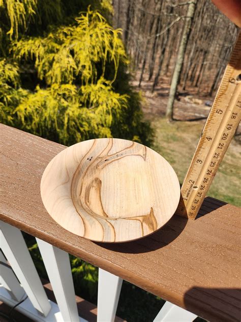 Hand Turned Wooden Jewelry Dish Bowl Ambrosia Maple Wood Etsy