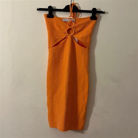 Bershka Dresses Nwt Bershka Neon Orange Seamless Cut Out Dress