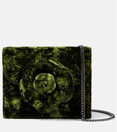 Tro Mini Velvet Crossbody Bag In Green Oscar De La Renta Mytheresa