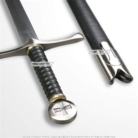 36 Templar Crusader Medieval Knights Arming Sword With Scabbard Cross