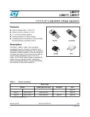 LM117 LM217 LM317 Adjustable Voltage Regulators For 1 2V To Course