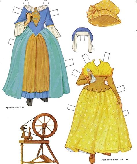 Colonial America Paper Dolls Paper Dolls Printable Vintage Paper Dolls