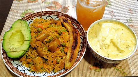 Almuerzo Completo Sopa De Queso Sin Fideo Arroz Con Chancho