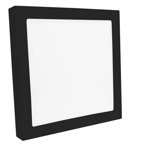 Plafon LED Sobrepor Quadrado Preto 36W Branco Neutro 4000k Ilumishop