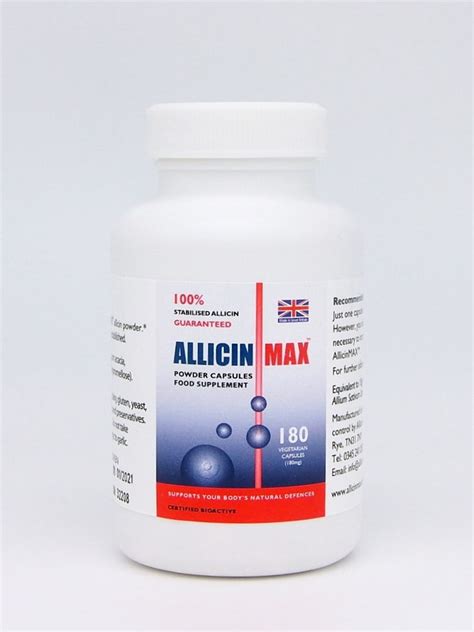 Allicin Max Garlic Extract - 180 Capsules - By Allimed - Synergistics ...