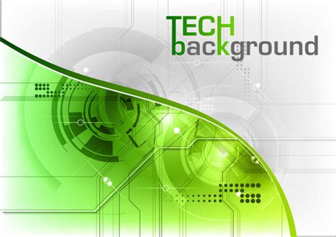 Green Tech Background With Abstract Elements Vector Free Download