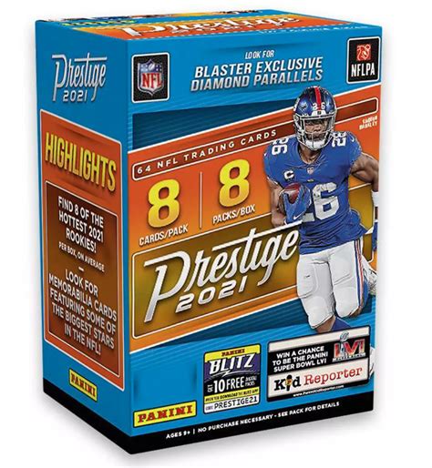 Panini NFL Prestige Football Trading Card Blaster Box 2021 Walmart