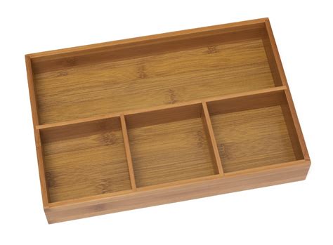 Bamboo Organizer Tray Compartments Lipper International