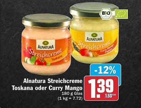 Alnatura Streichcreme Toskana Oder Curry Mango Angebot Bei Aez