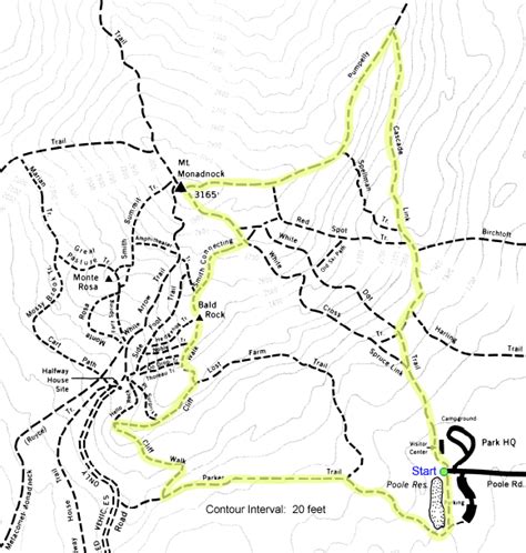 Mount Monadnock Trail Map