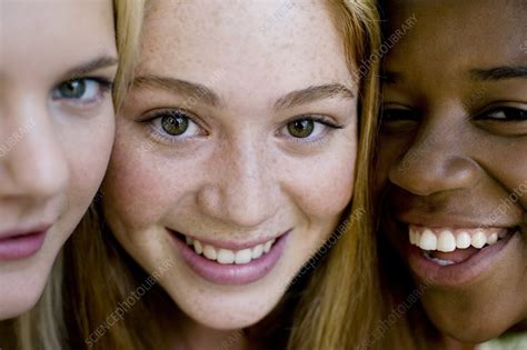 Happy Teenage Girls Stock Image F001 2266 Science Photo Library