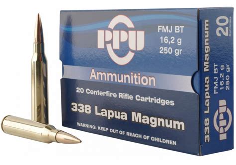 PPU PP338F Standard Rifle 338 Lapua Mag 250 Gr Full Metal Jacket FMJ