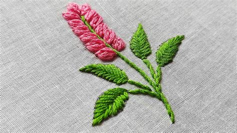 Simple Flower And Leaf Embroidery Design For Beginners YouTube