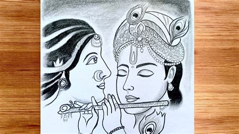 Easy Pencil Sketch Of Radha Krishna How To Draw Radha Krishna