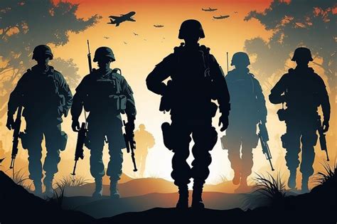 Premium AI Image | Happy veterans day military vector illustration army background soldiers ...