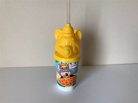 Vintage Chuck E Cheese Plastic Cup With Head Lid From 1993 Perfect For 90 S Showbiz Pizza