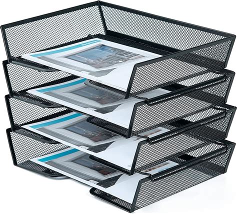 Amazon Performore 3 Tier Paper Tray Organizer For Desk Black