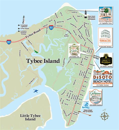 Tybee Island Beach Map Keely Melessa