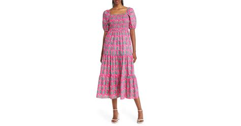 Boden Floral Puff Sleeve Tiered Maxi Dress Lyst