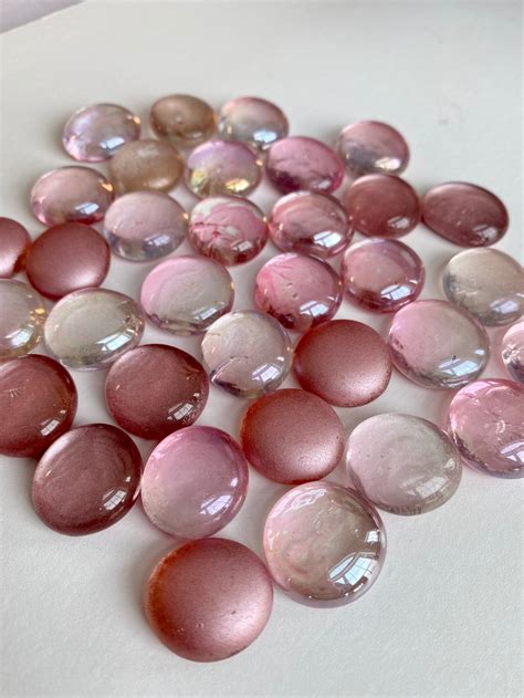 Assorted Pink Flat Glass Marble Gems Glass Beads Flat Back Etsy