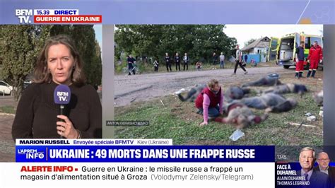 Une frappe russe a fait 49 morts dans le village de Groza situé à l est