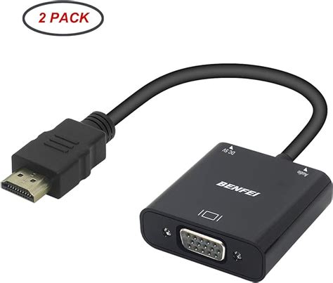 Amazon Hdmi To Vga Pack Benfei Gold Plated Hdmi To Vga Adapter