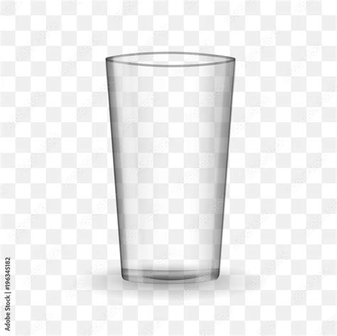 Empty Drinking Glass Cup Transparent Glass On Checkerboard Background