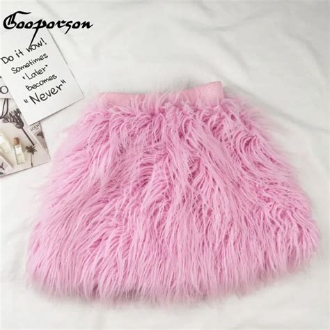 Gooporson Girls Skirt New Fashion Kids Girl Faux Fur Pink Skirt Lovely