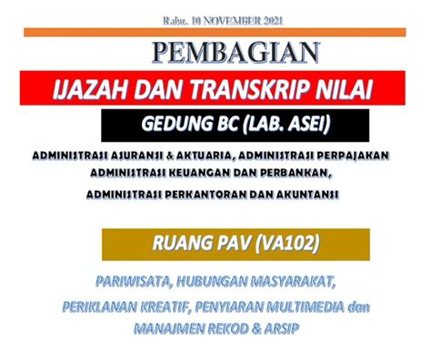 Prosedur Pengambilan Ijazah Dan Transkrip Nilai Program Pendidikan