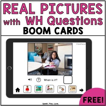 Free WH Questions With Real Pictures BOOM Cards Speech Therapy