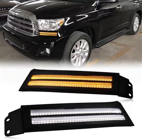 Pgtopone Switchback Whiteamber Led Front Side Marker Headlight Drl Amber Sequential