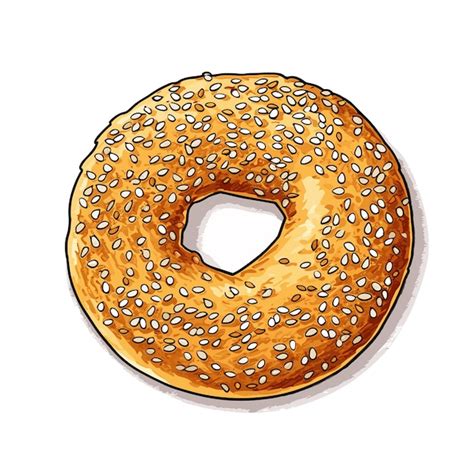 Premium Vector Cream Cheese Bagel Sticker Illustration Vector