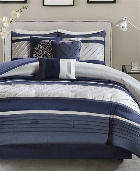 Madison Park Blaire Faux Silk 7 Pc Comforter Set Queen Macys