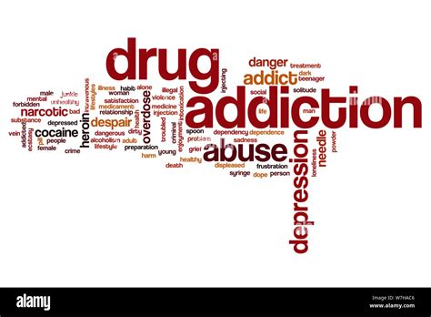 Drug Addiction Word Cloud Concept Stock Photo Alamy