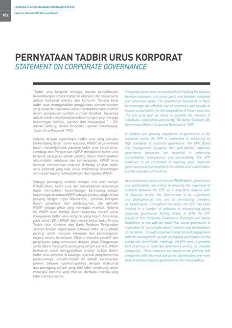 PDF PERNYATAAN TADBIR URUS KORPORAT Lembaga Dan Pengurusan KWSP