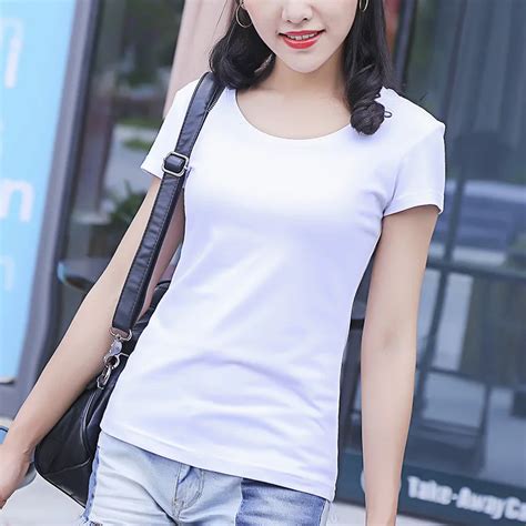 Summer Comfortable Soft Cotton Womens T Shirt Shorts Short Sleeve V