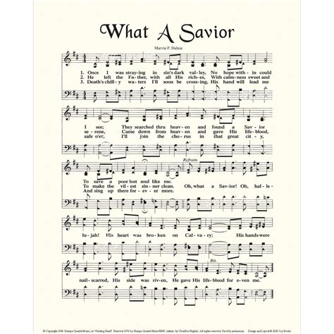 Oh What A Savior Christian Home And Office Decor Sheet Music Wall Art Hymn On Parchment