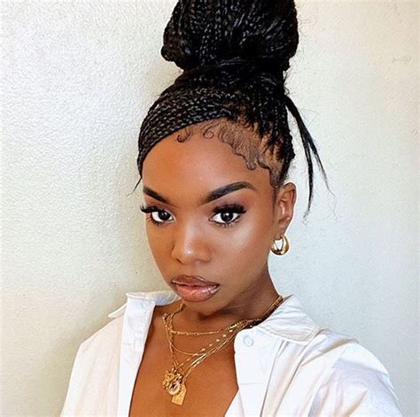 Fleeky Bby Bruh Gorgeous In This Box Braid Updo Recreate This Style