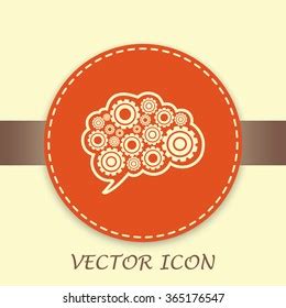 Cogs Shape Human Brain Vector Illustration