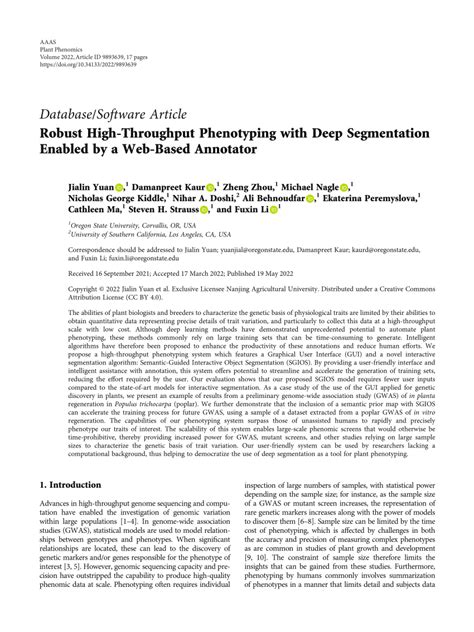 Pdf Robust High Throughput Phenotyping With Deep Segmentation Enabled